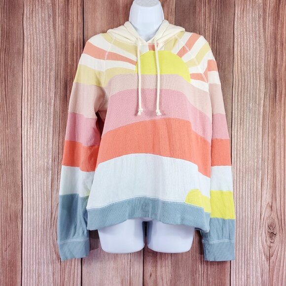 Faherty Soleil Hoodie Womens Size Medium Sunrise Pullover Cotton - Picture 2 of 15